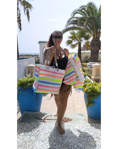 Sac de plage + pochette Ibiza