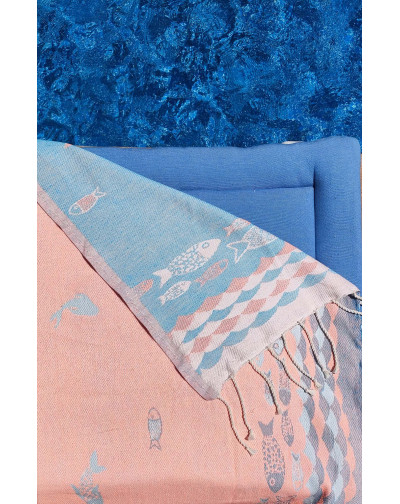 Fouta de plage jacquard...