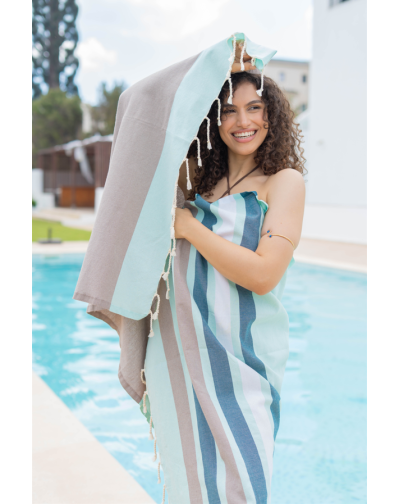 Fouta de plage plate Tulum...